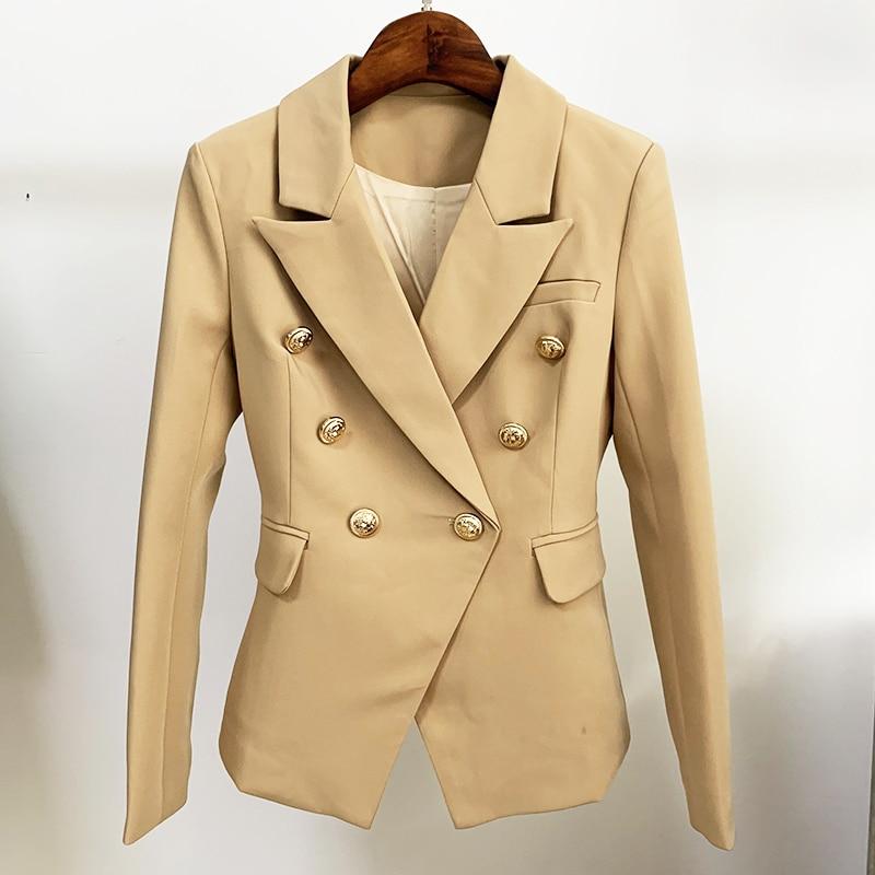 Double-breasted gold-button tailored blazer for women | Vivienne -9