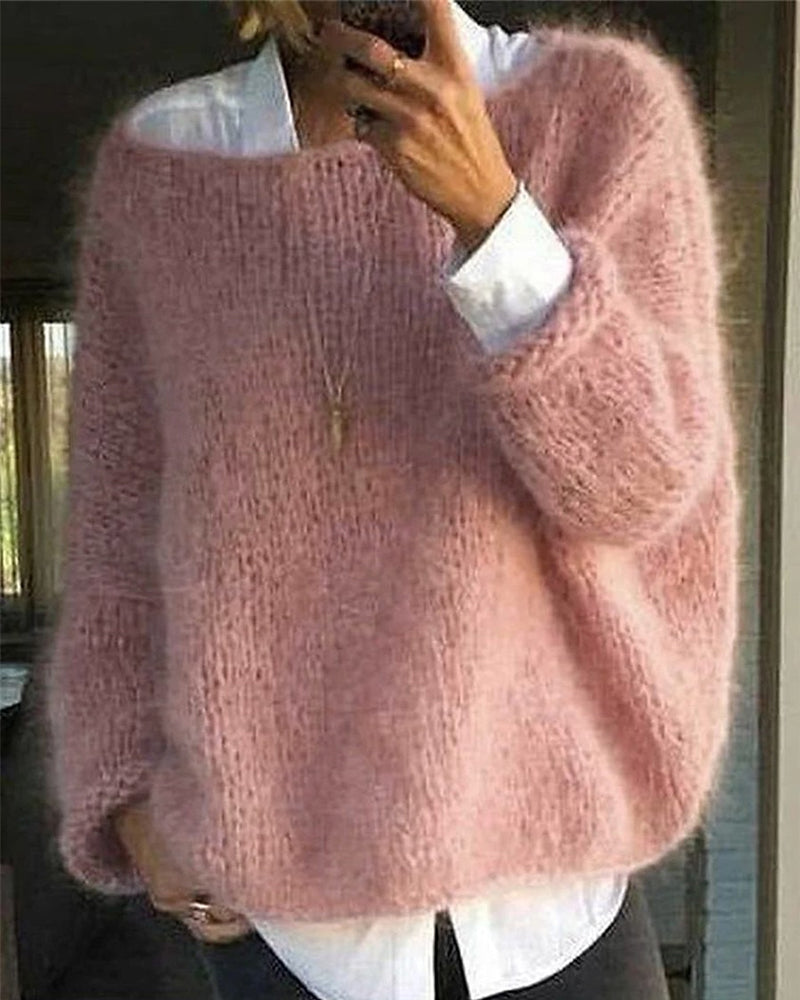 Soft long-sleeve relaxed knit everyday jumper for women | Abigail -1