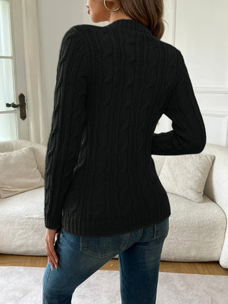 Valessa | Women's Cable Knit Twist Long Sleeve Sweater