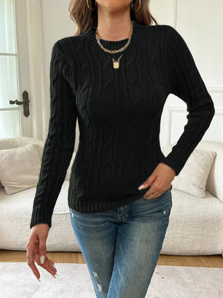 Valessa | Women's Cable Knit Twist Long Sleeve Sweater