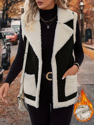 Varelle | Women's Lapel Collar Warm Vest with Front Pockets