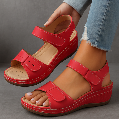 Mireva | Women's Soft Leather Orthopedic Wedge Sandals