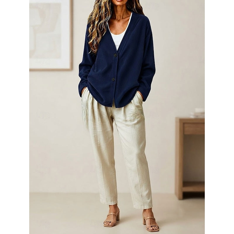 Verlaine | Women's V Neck Button Front Cardigan
