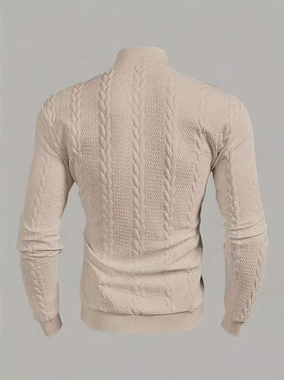 Lorven | Men's Textured High Neck Ribbed Sweatshirt