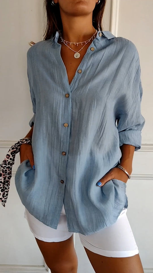 Elegant oversized everyday casual blouse for women | Emily -1