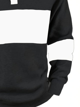 Calvren | Men's Color Block Long Sleeve Polo Shirt