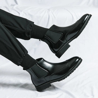 Genuine leather brogue-detail Chelsea boots for men | Alden -22
