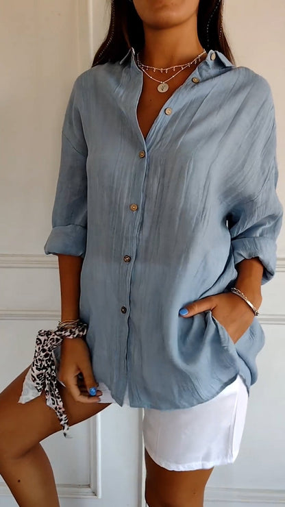 Elegant oversized everyday casual blouse for women | Emily -2
