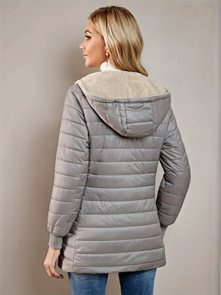 Elvanna | Women's Quilted Longline Coat with Ribbed Cuffs