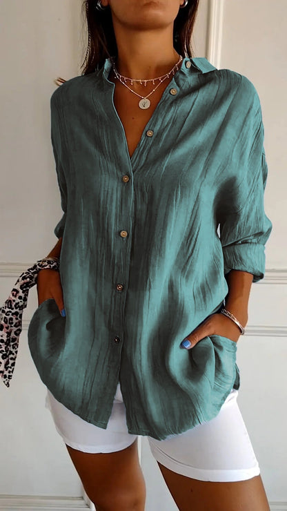 Elegant oversized everyday casual blouse for women | Emily -7