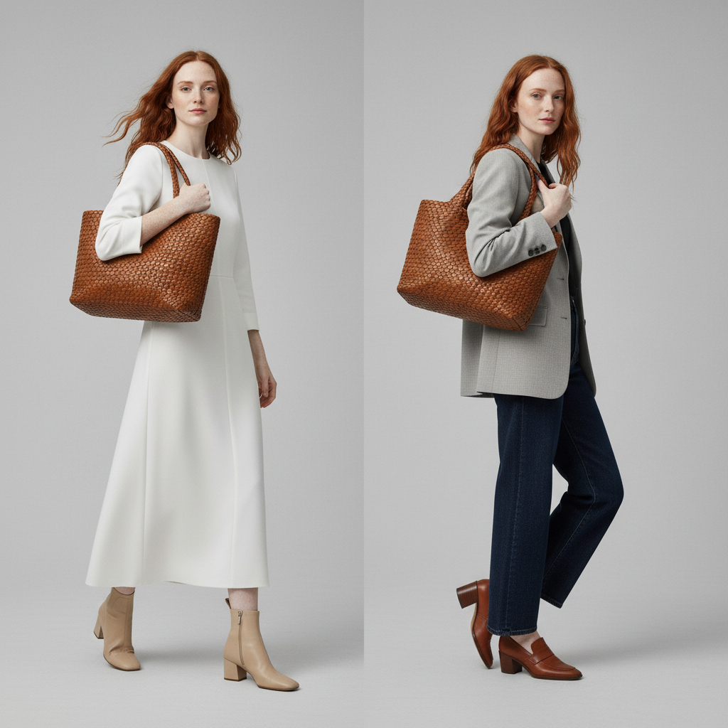 Ondine | Women's Handwoven Leather Tote Bag