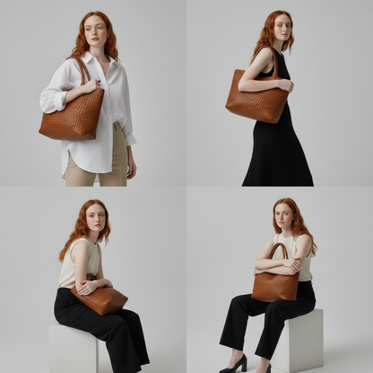 Ondine | Women's Handwoven Leather Tote Bag