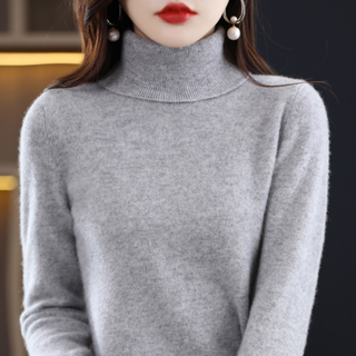 Refined turtleneck soft everyday jumper for women | Elara -10