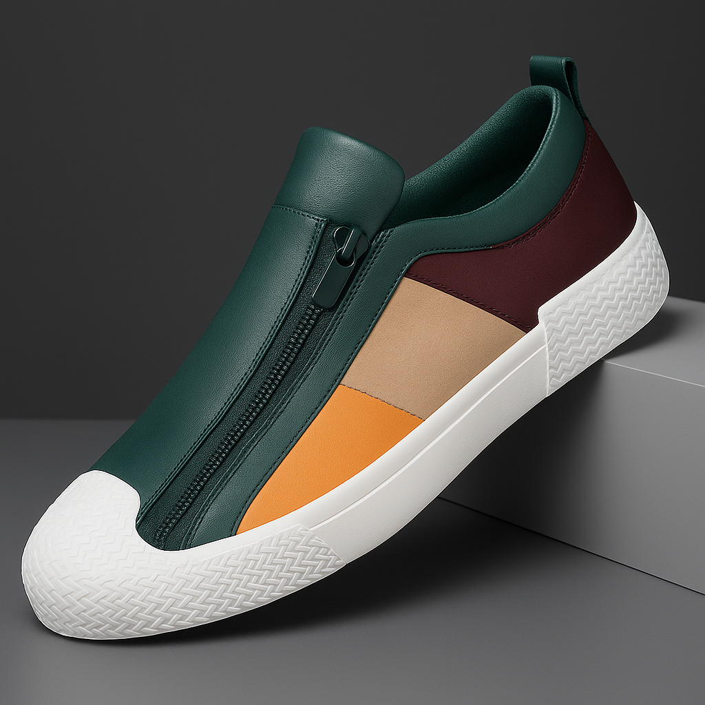 Artistic everyday leather trainers for men | Claude Monet -5