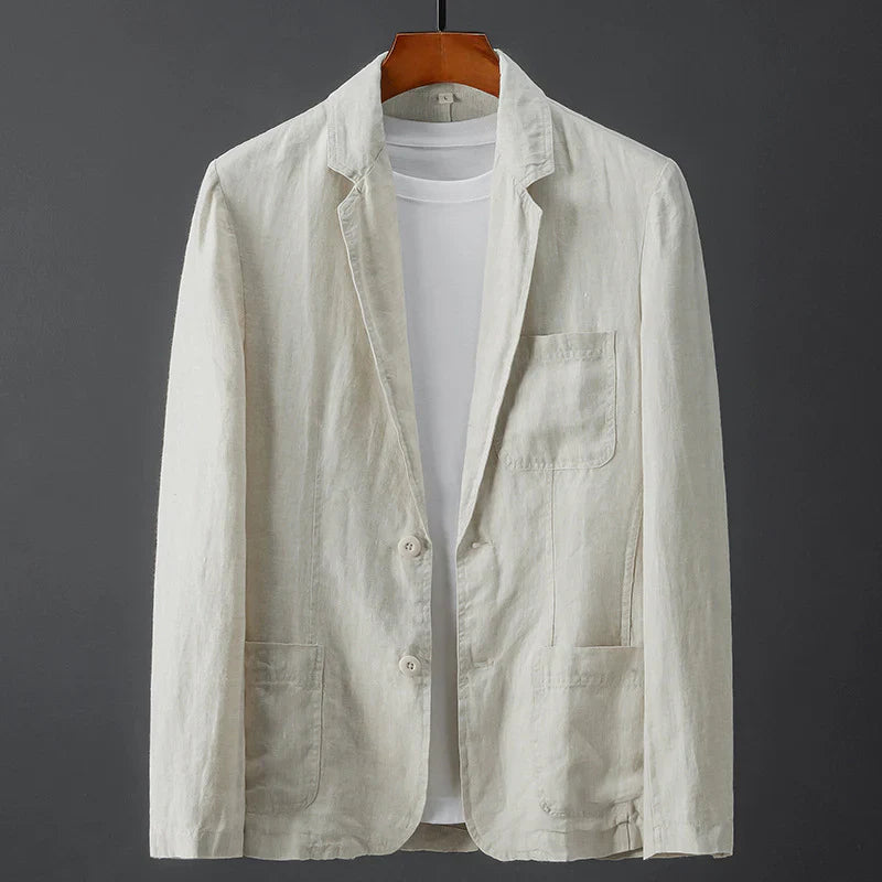 Tailored linen-blend everyday blazer for men | Lorenzo -2