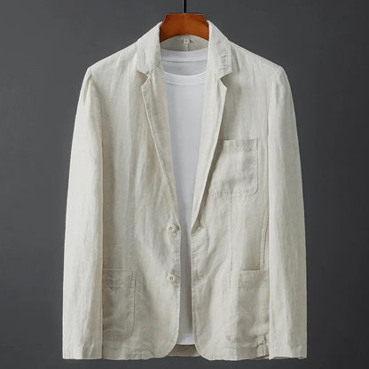 Tailored linen-blend everyday blazer for men | Lorenzo -2