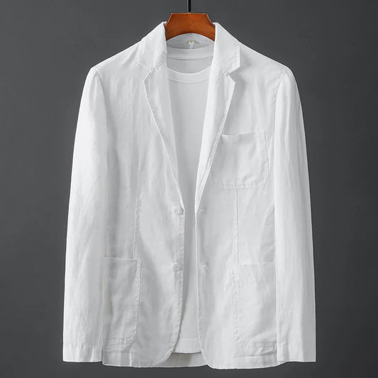 Tailored linen-blend everyday blazer for men | Lorenzo -1
