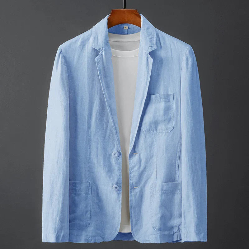 Tailored linen-blend everyday blazer for men | Lorenzo -3