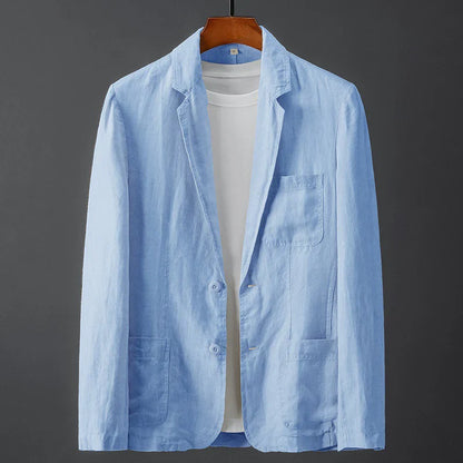Tailored linen-blend everyday blazer for men | Lorenzo -3