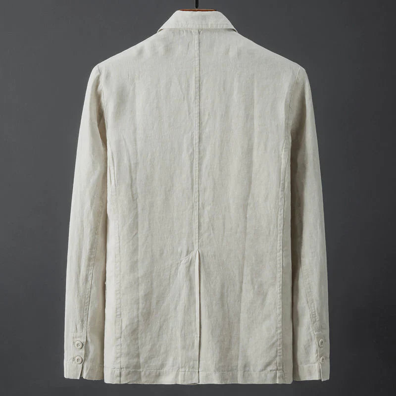 Tailored linen-blend everyday blazer for men | Lorenzo -5