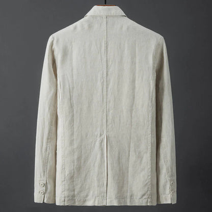 Tailored linen-blend everyday blazer for men | Lorenzo -5