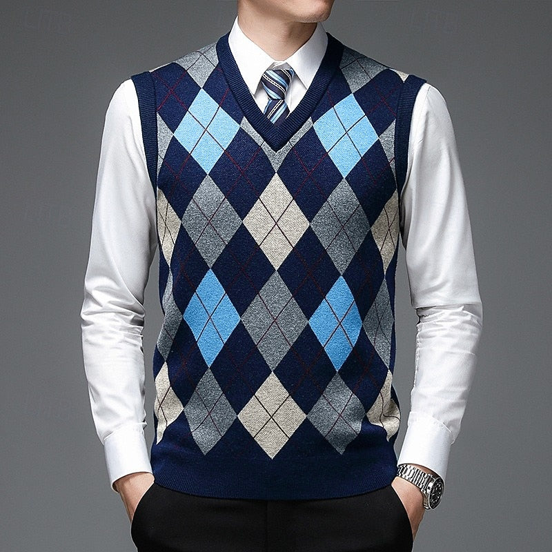Wexford | Men's Argyle V Neck Sweater Vest