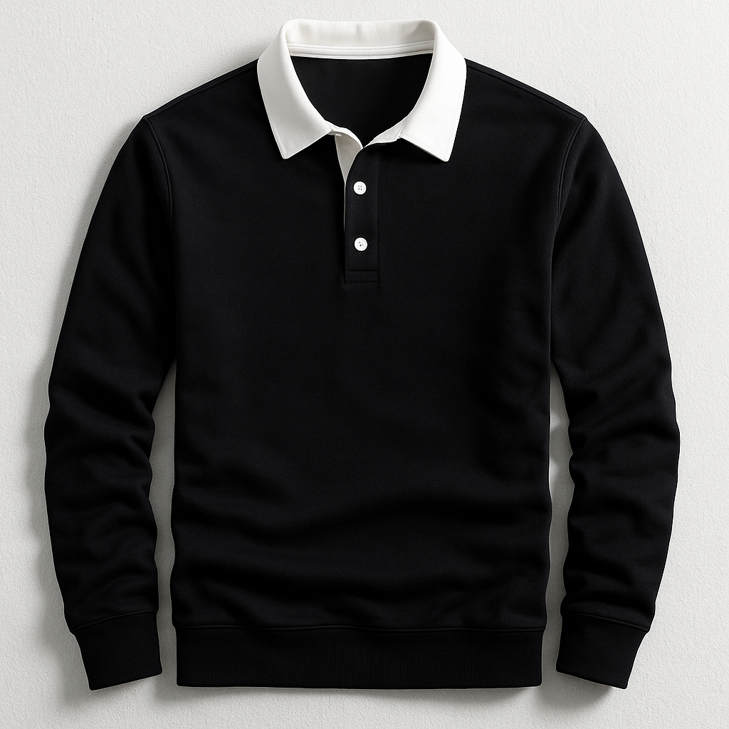 Classic long-sleeve casual polo shirt for men | Porter -6