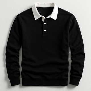 Classic long-sleeve casual polo shirt for men | Porter -6