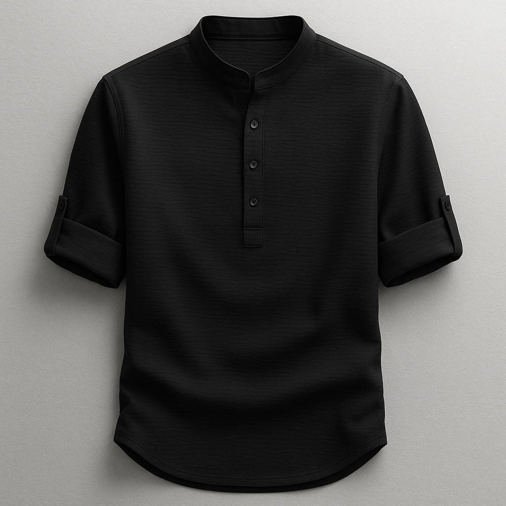 Relaxed casual henley shirt for men | Hudson -6