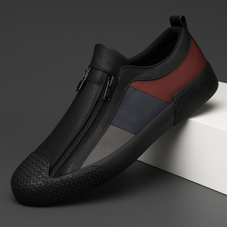 Artistic everyday leather trainers for men | Claude Monet -1