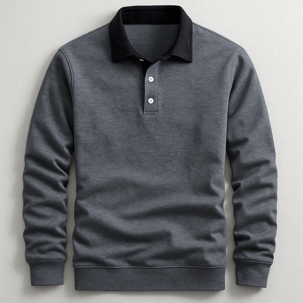 Classic long-sleeve casual polo shirt for men | Porter -4