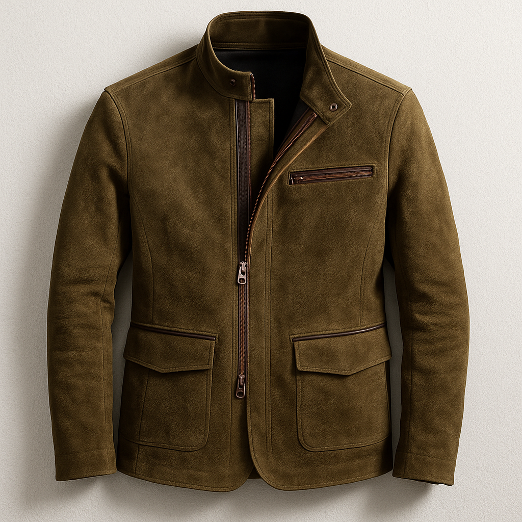 Classic suede smart casual jacket for men | Russell -1