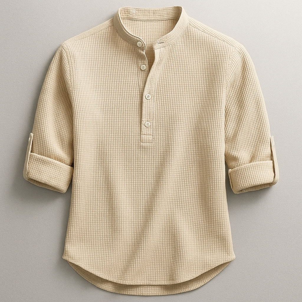 Relaxed casual henley shirt for men | Hudson -3
