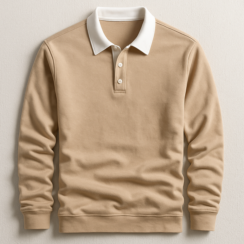 Classic long-sleeve casual polo shirt for men | Porter -2