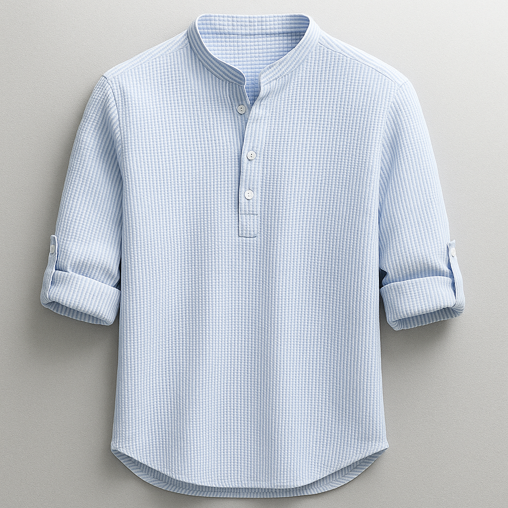 Relaxed casual henley shirt for men | Hudson -1