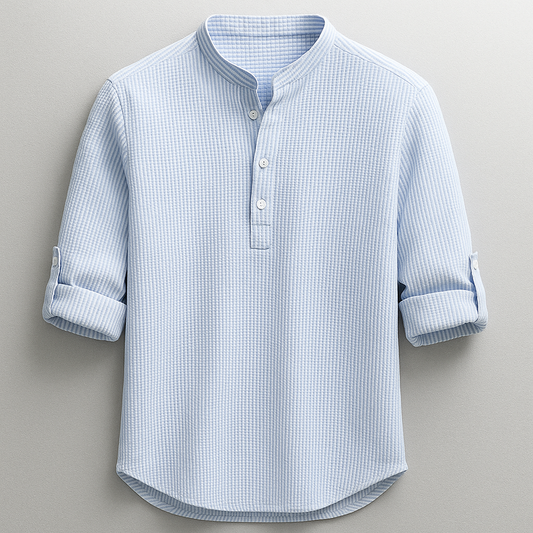 Relaxed casual henley shirt for men | Hudson -1