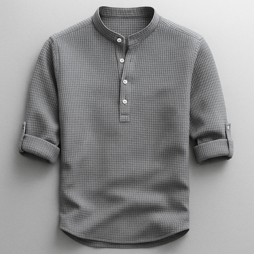 Relaxed casual henley shirt for men | Hudson -2
