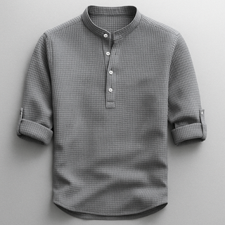 Relaxed casual henley shirt for men | Hudson -2