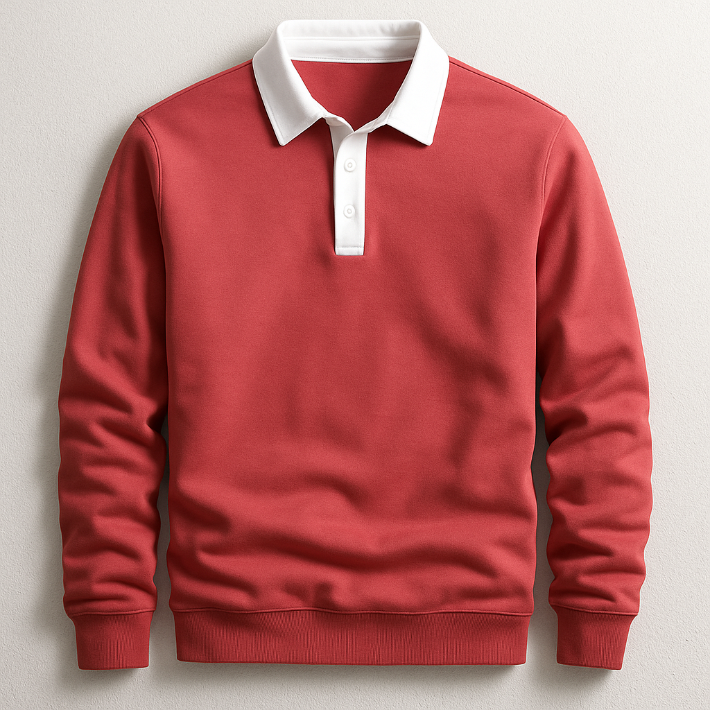 Classic long-sleeve casual polo shirt for men | Porter -3