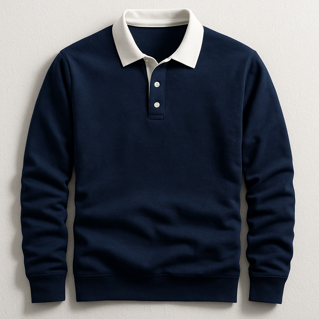 Classic long-sleeve casual polo shirt for men | Porter -5
