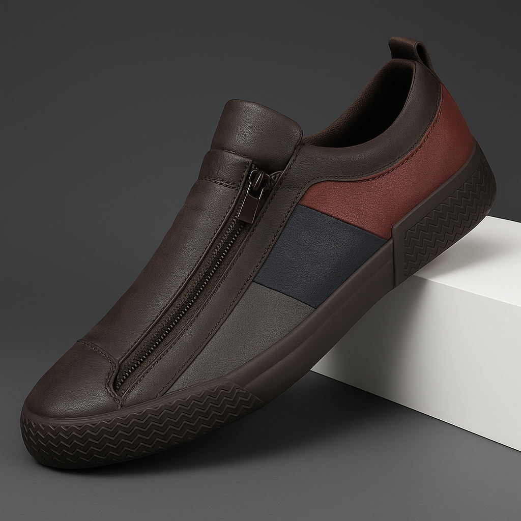 Artistic everyday leather trainers for men | Claude Monet -3