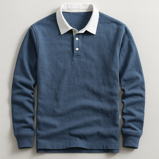 Classic long-sleeve casual polo shirt for men | Porter -1