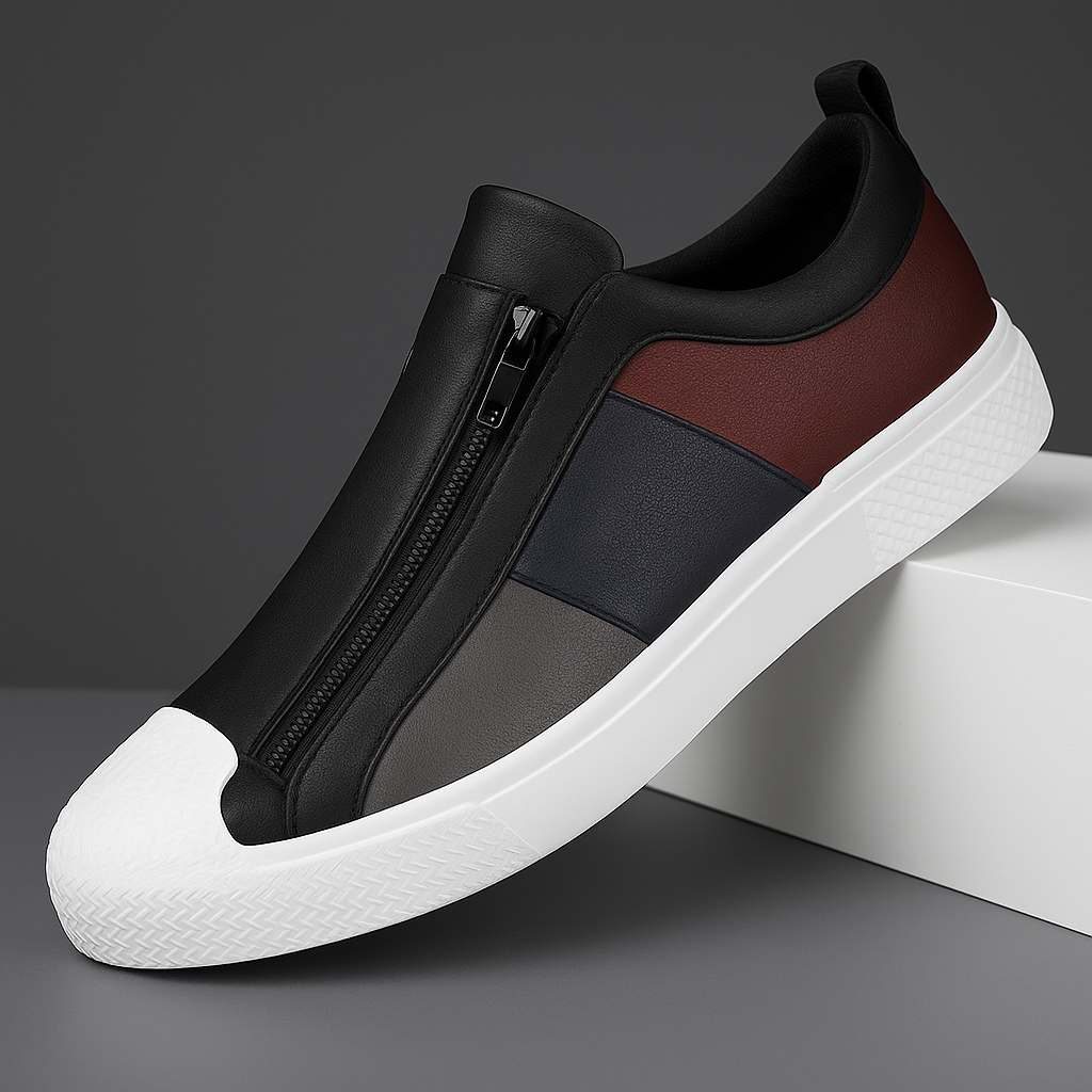 Artistic everyday leather trainers for men | Claude Monet -9