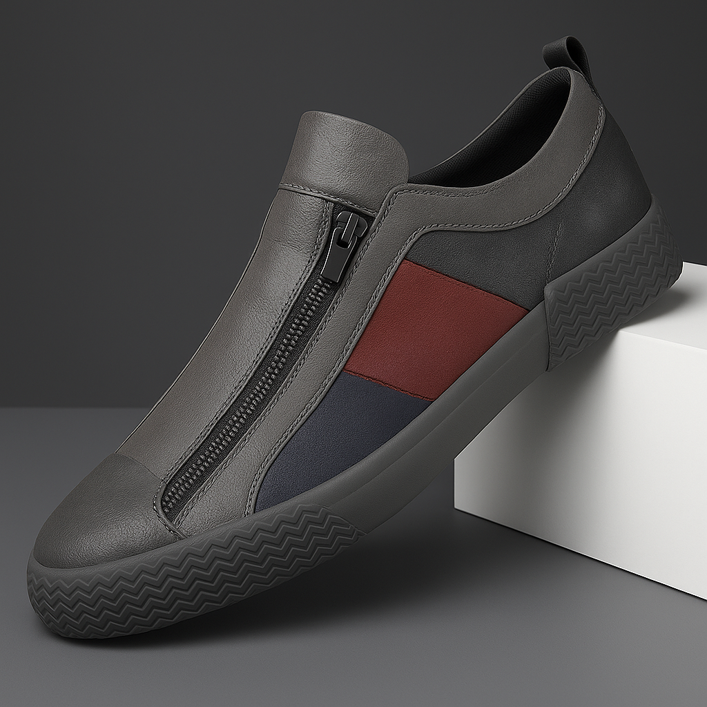 Artistic everyday leather trainers for men | Claude Monet -7