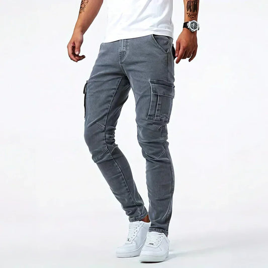 Relaxed cargo denim jeans for men | Ferran -1