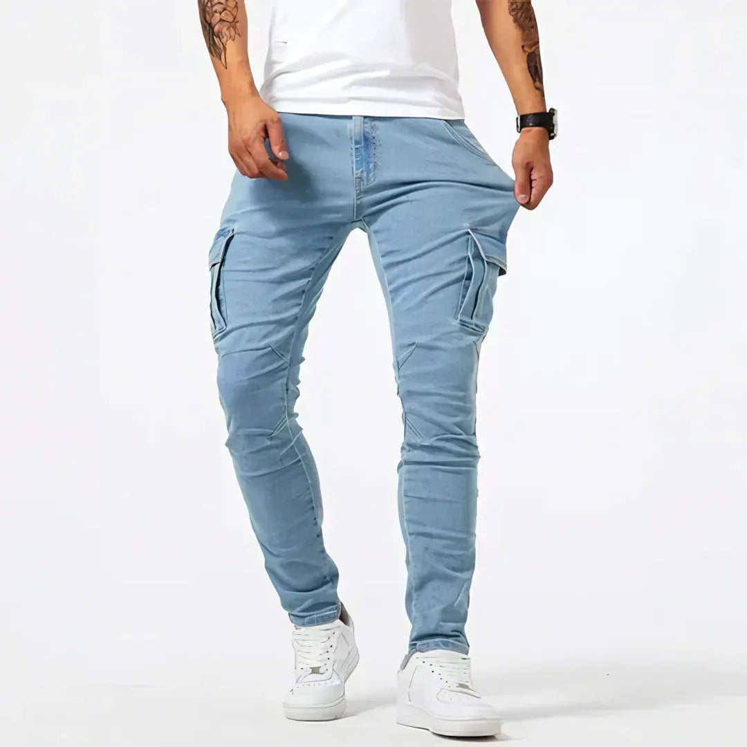 Relaxed cargo denim jeans for men | Ferran -2