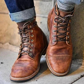 Kelmont | Men's Hook and Loop Ankle Boots with Contoured Sole
