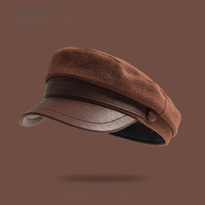 Felt fisherman cap with leather brim for men | Riviera -4