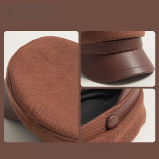Felt fisherman cap with leather brim for men | Riviera -8