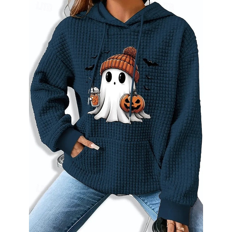 Wrenley | Women's Ghost Pumpkin Print Hoodie